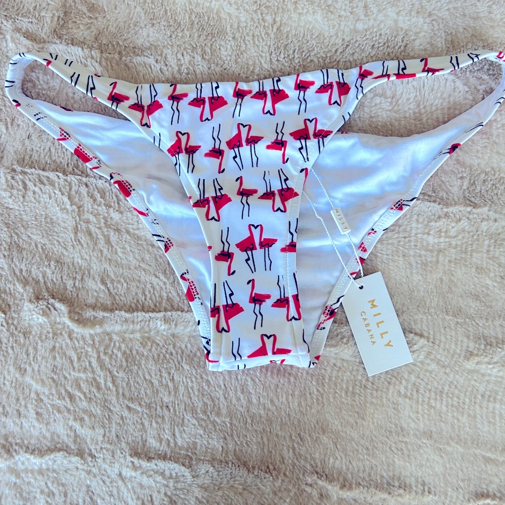 Milly flamingo bikini bottoms Large New with Tags